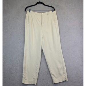 Tommy Bahama Pants Womens 14 Beige Straight Relaxed Fit High Rise Silk‎ Preppy